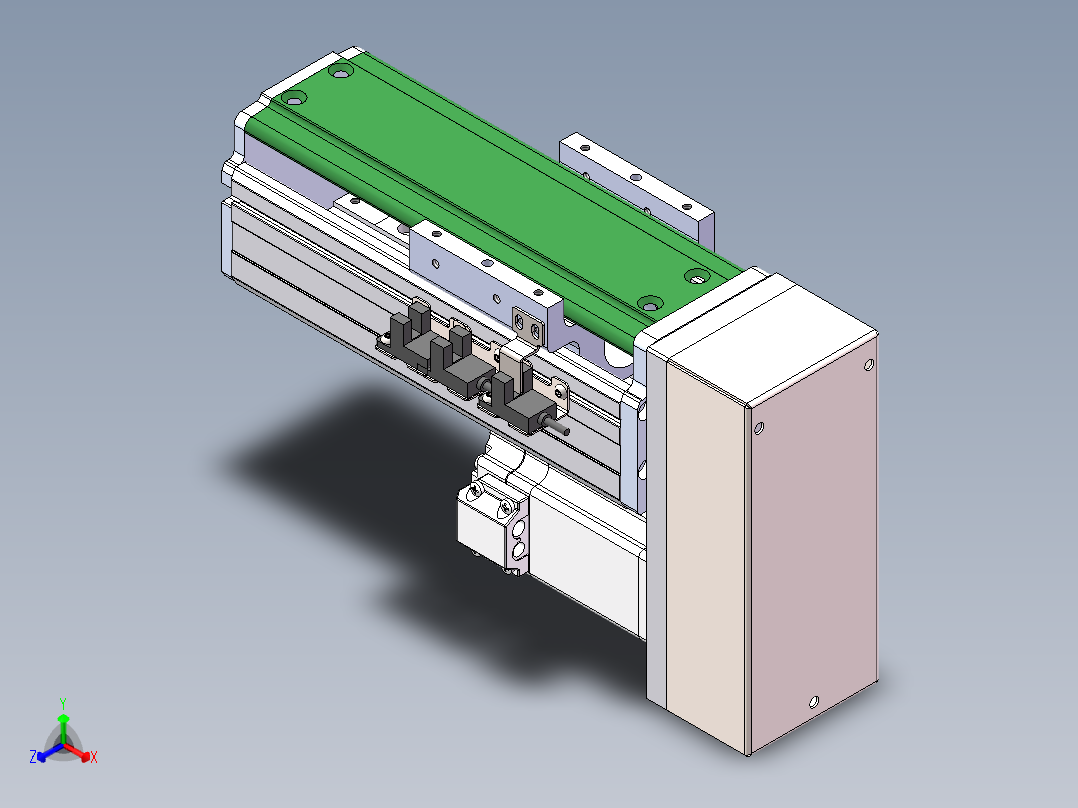 MTH丝杆半封闭模组MT75BS-BM-57正等轴测图
