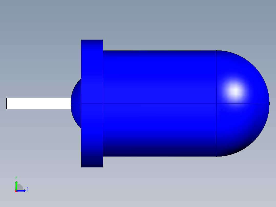 LED直径为5毫米的通孔版本，间距为2.54毫米。高度9..9.2毫米左视图