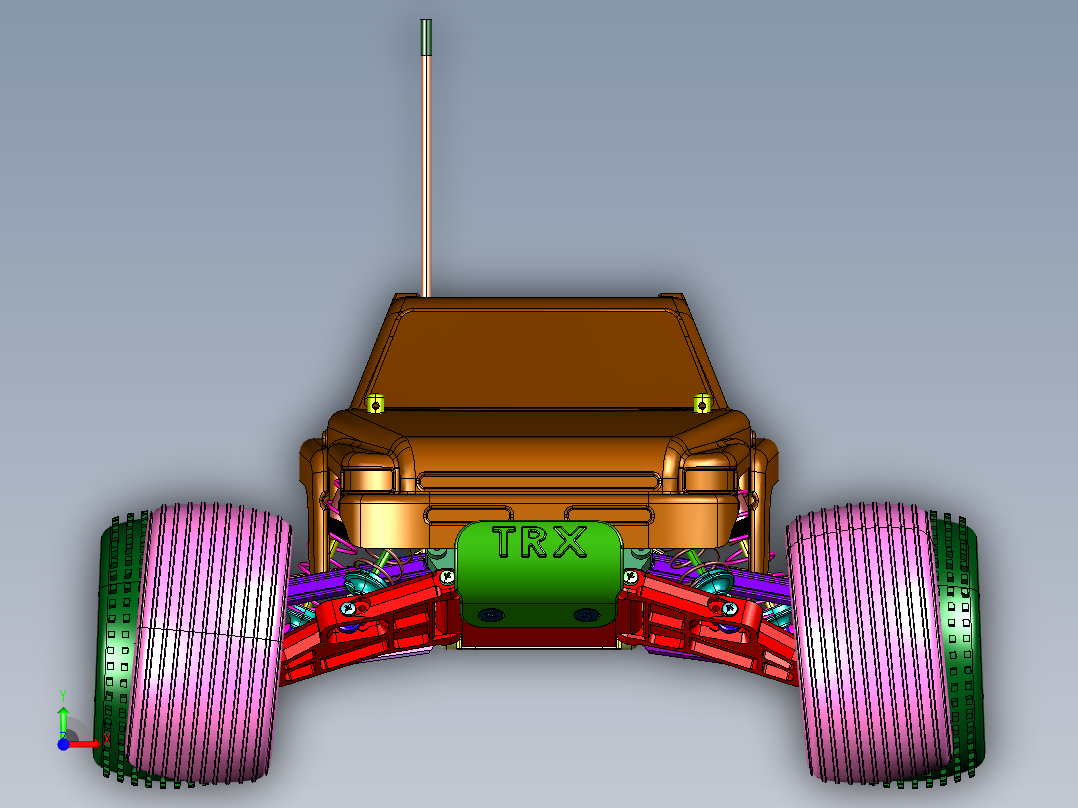 无刷四驱带电动遥控越野车前视图