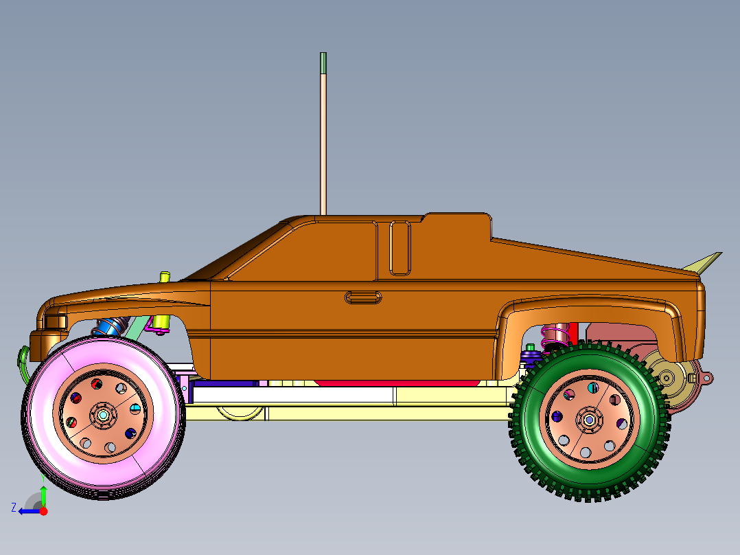 无刷四驱带电动遥控越野车右视图