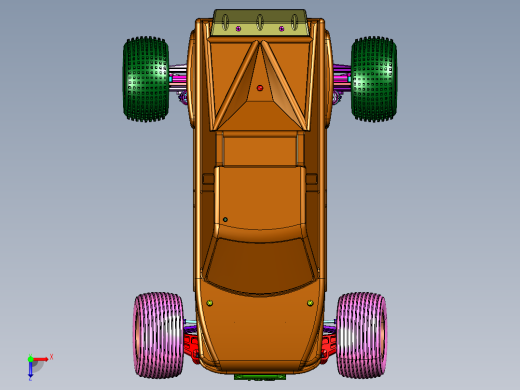 无刷四驱带电动遥控越野车俯视缩略图