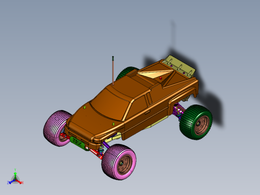无刷四驱带电动遥控越野车正等轴测缩略图