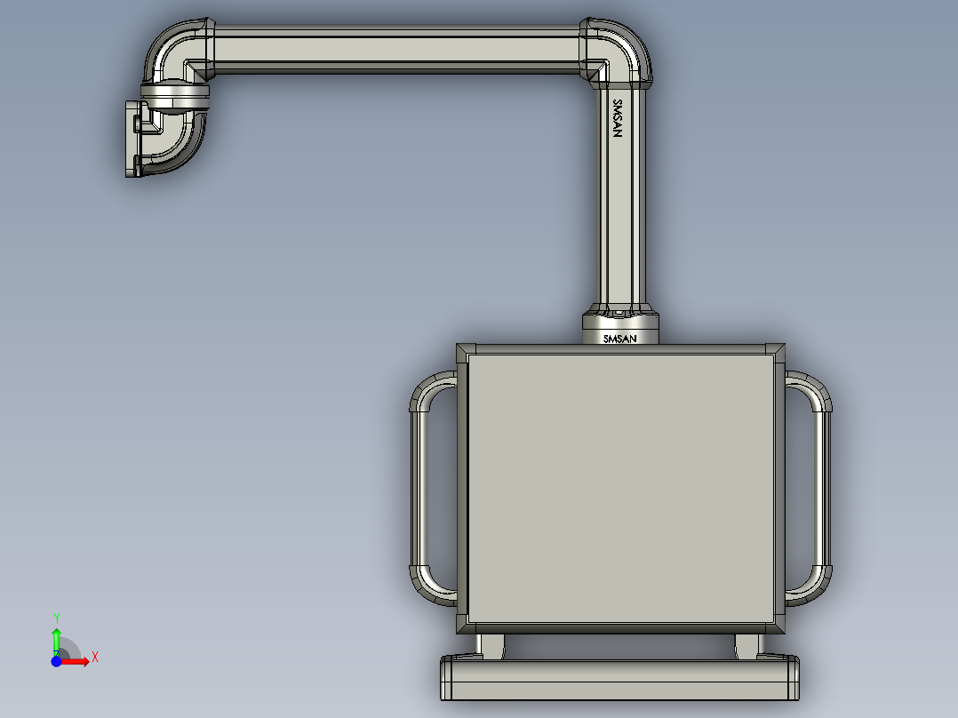 悬臂控制操控箱键盘支架--A2-墙座-转角-箱体连接器-500-300前视图