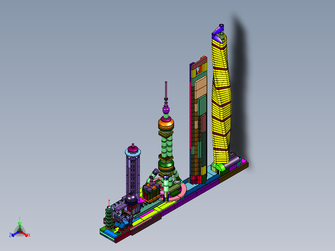 魔都风采上海建筑系列正等轴测图