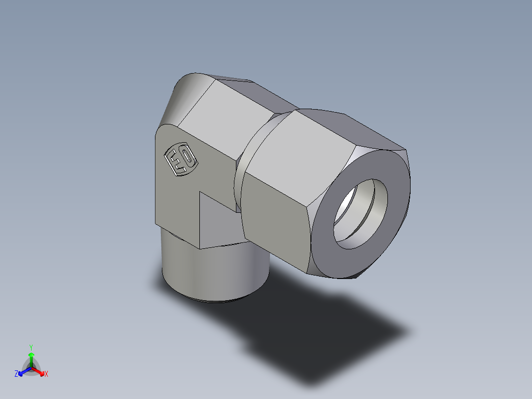 卡套式工业通用硬管接头EO_Male_stud_elbow_WE12LR71主视图