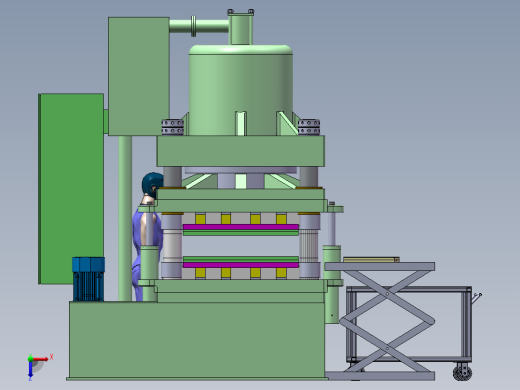 800T重型压制橡胶机俯视缩略图