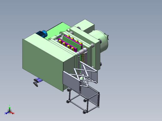 800T重型压制橡胶机正等轴测缩略图