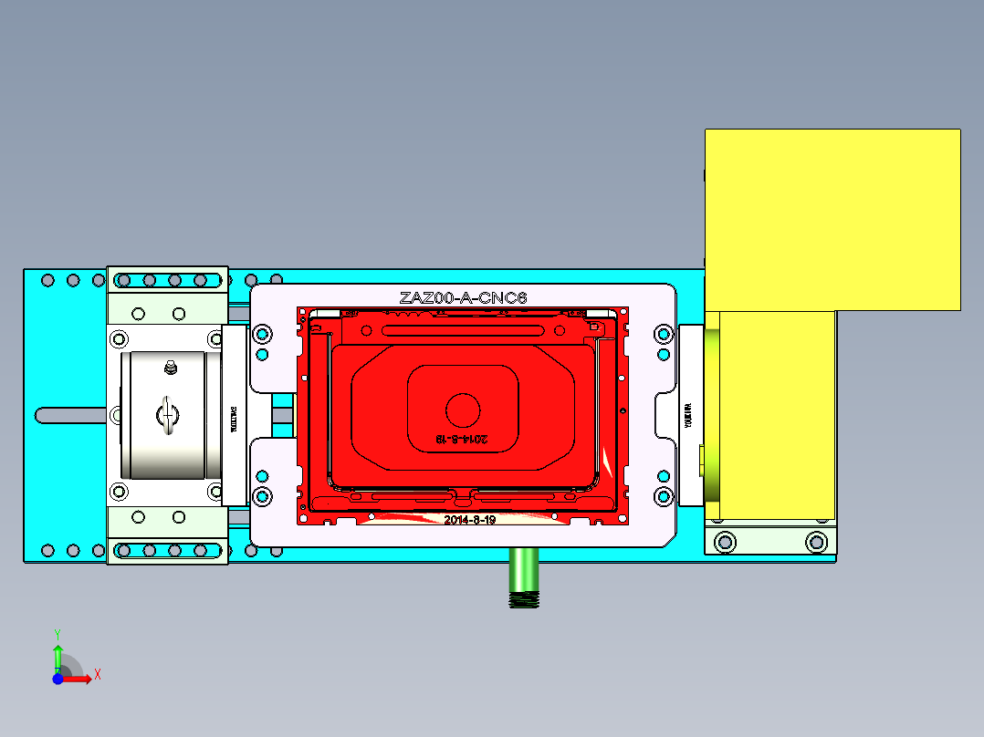 ZAZ00-A-笔记本CNC工装夹具三维模型CNC6-1117前视图