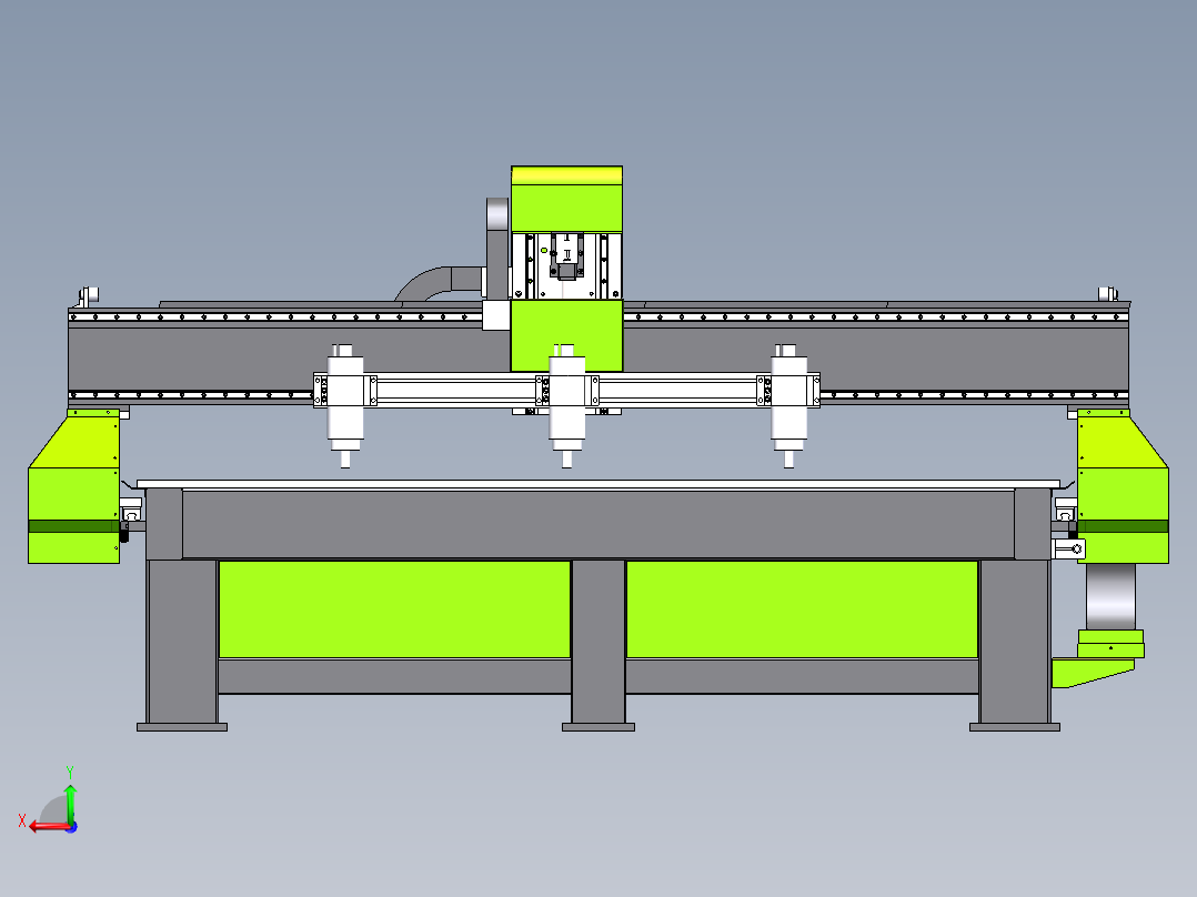 2513多头雕刻机sw18可编辑后视图