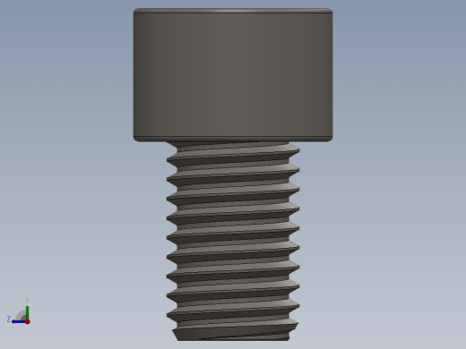Screw_DIN_912_M12x18F_A2.SLDPRT公制内六角螺钉右视缩略图