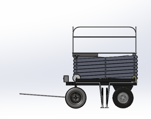 四轮移动式液压升降台3D及图纸缩略图