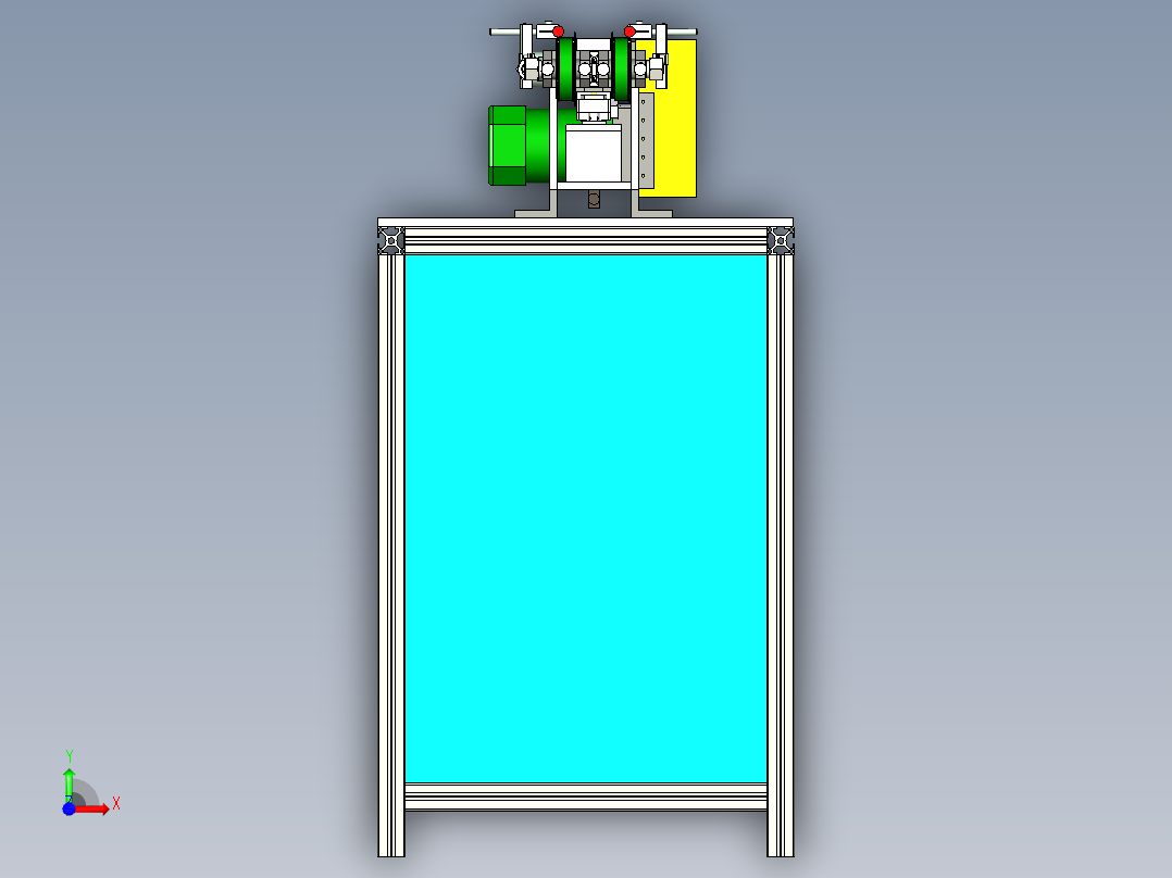 非标双皮带输送线设计前视图