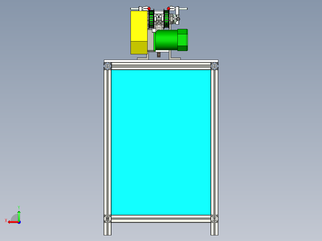 非标双皮带输送线设计后视图