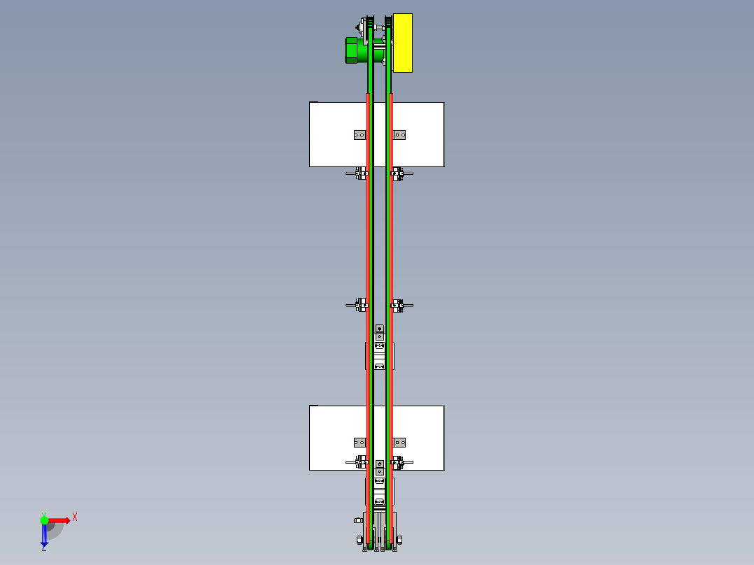 非标双皮带输送线设计俯视图