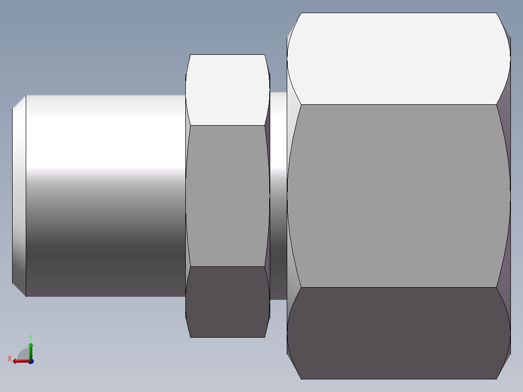 直通变径接头、2D-14-18后视图