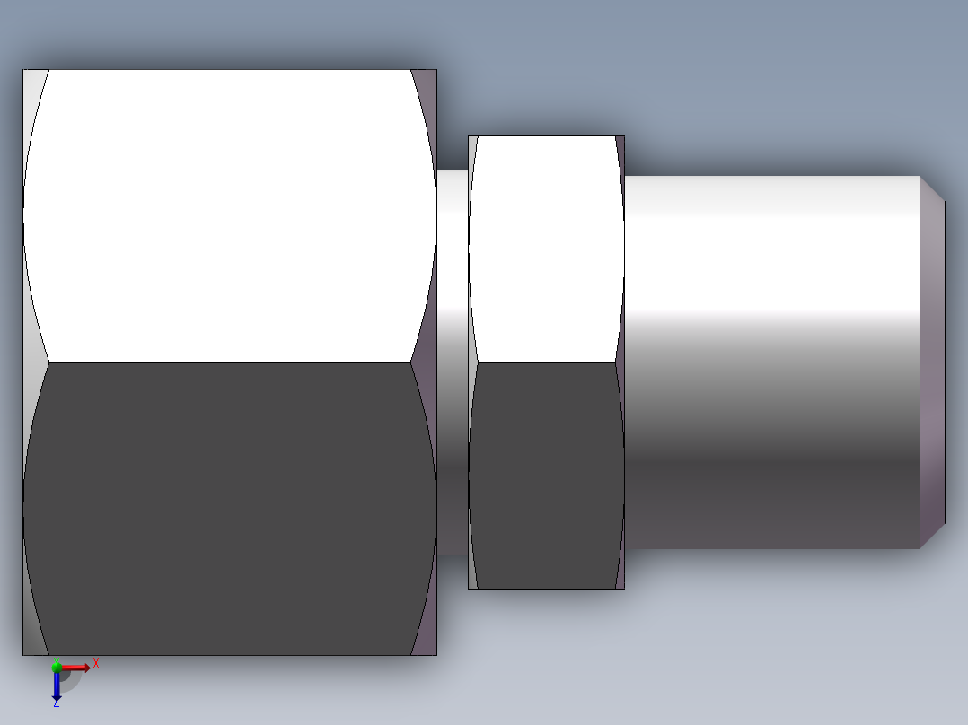直通变径接头、2D-14-18俯视图