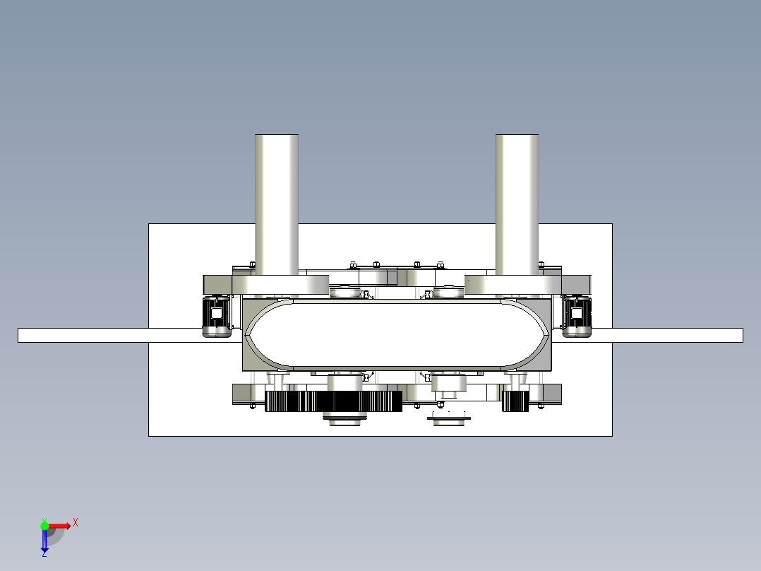 铁皮打压机器俯视图