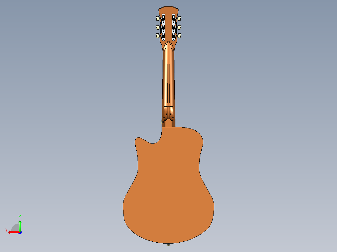 民谣吉他后视图