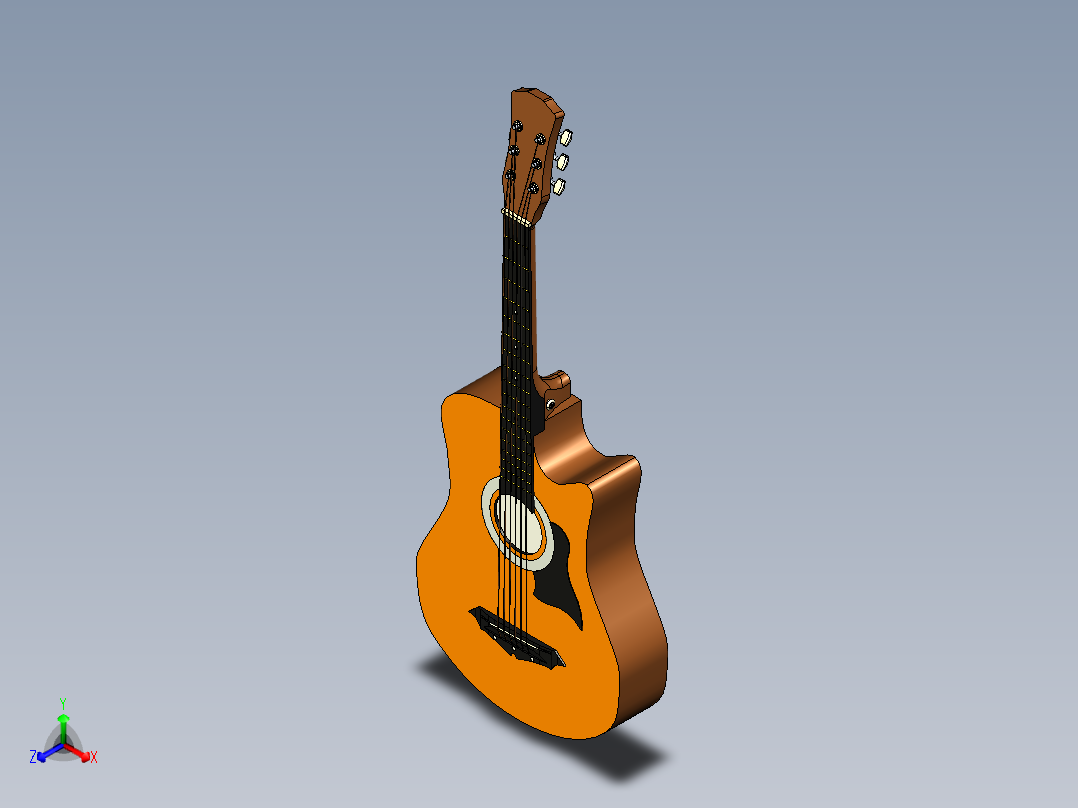 民谣吉他正等轴测图