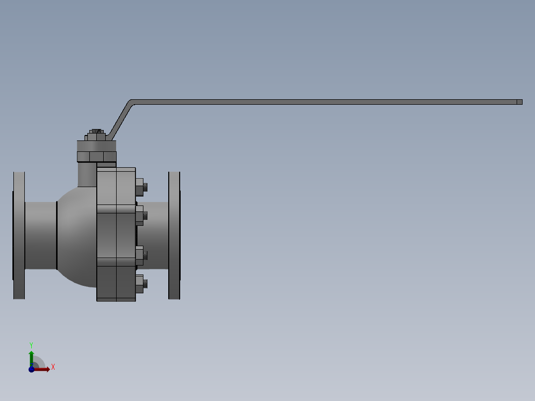 [DN150]球阀前视图