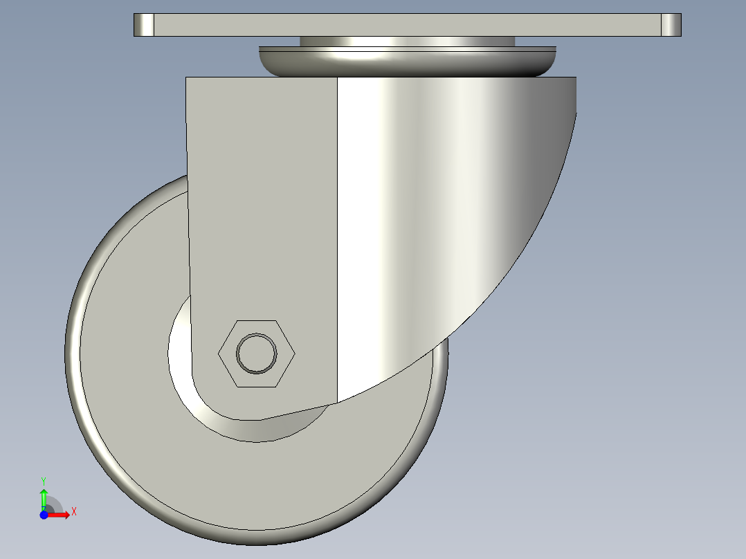 JCA-75低重心重载型脚轮-万向型-上隆-R20前视图