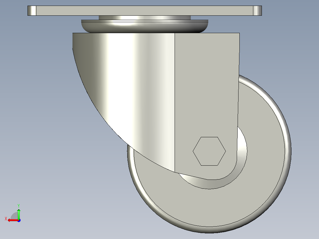 JCA-75低重心重载型脚轮-万向型-上隆-R20后视图