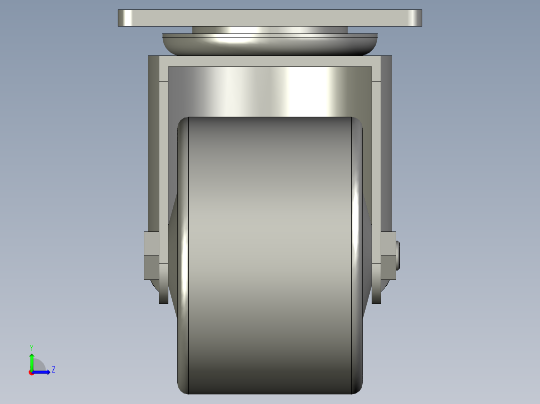 JCA-75低重心重载型脚轮-万向型-上隆-R20左视图
