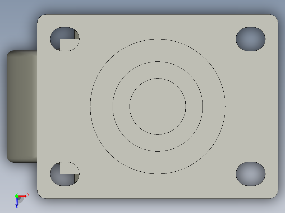 JCA-75低重心重载型脚轮-万向型-上隆-R20俯视图