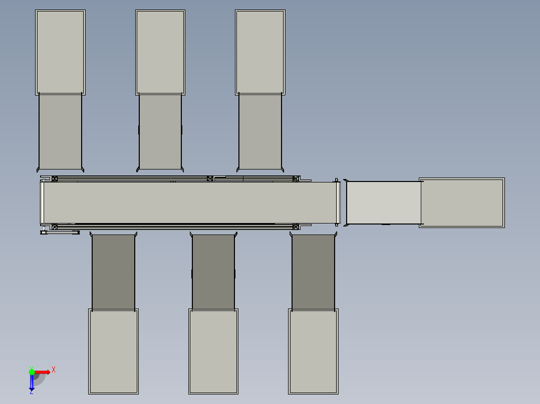 分拣皮带线组件B俯视图