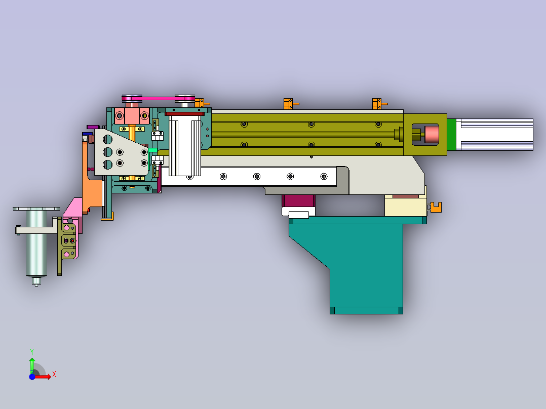 悬臂点胶机构前视图