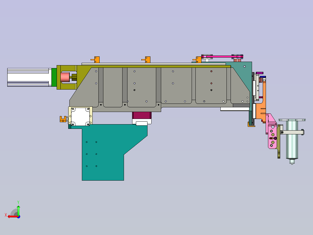 悬臂点胶机构后视图