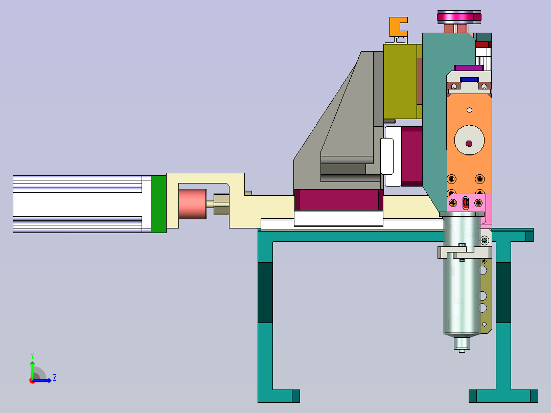 悬臂点胶机构左视图