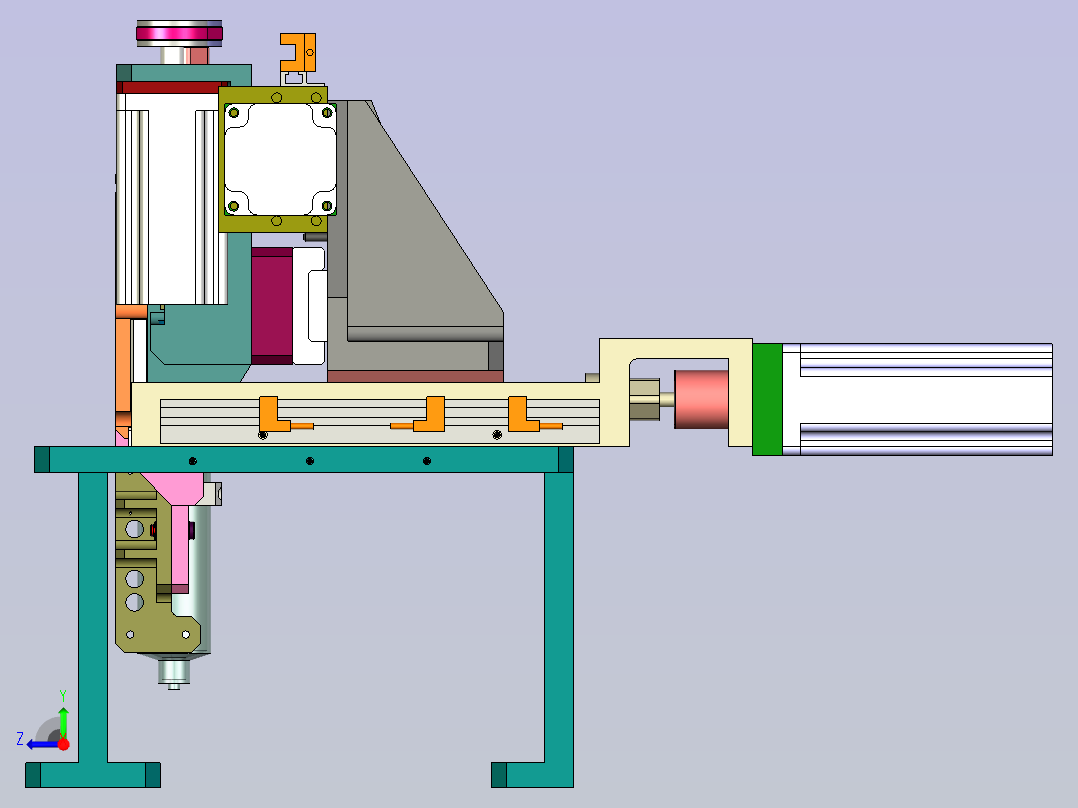 悬臂点胶机构右视图