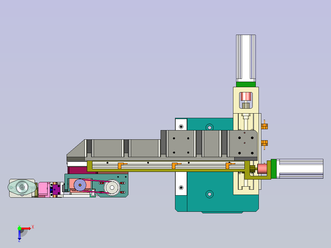 悬臂点胶机构俯视图