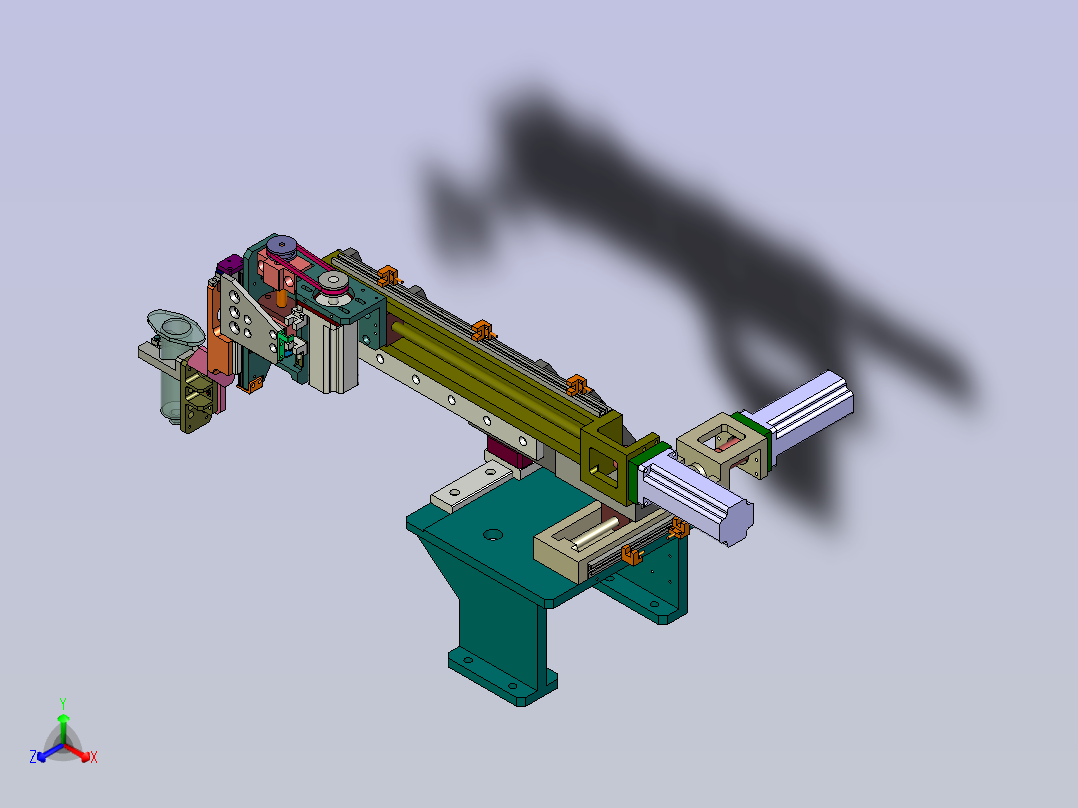 悬臂点胶机构正等轴测图