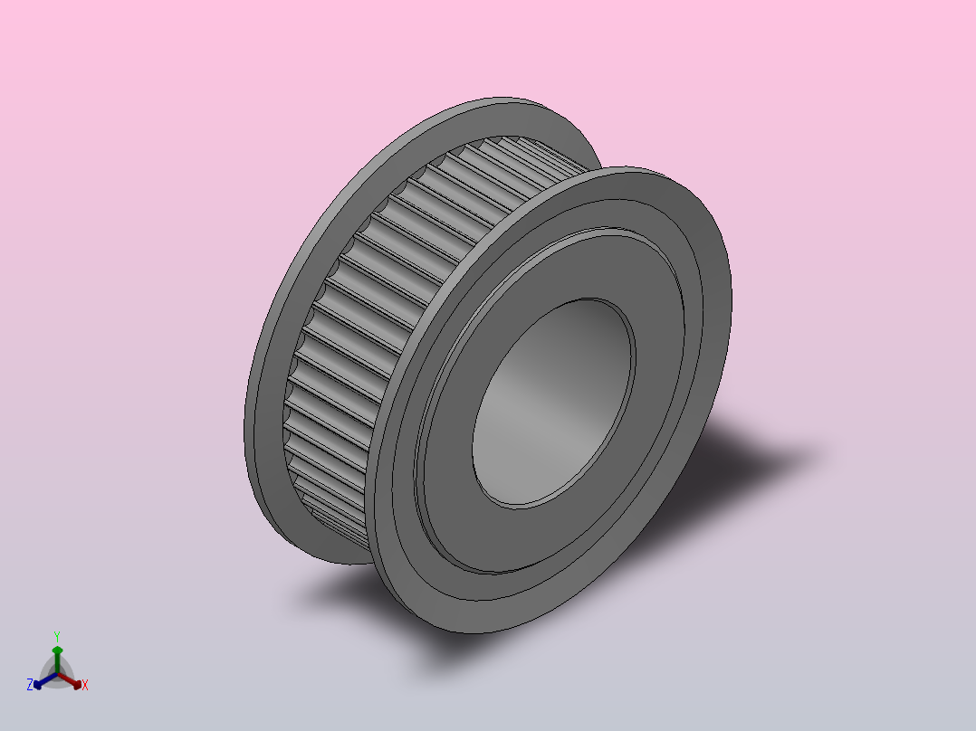圆孔标准型圆弧形齿同步带轮2GT型_S2GTHC-50-9-dc16-A正等轴测图