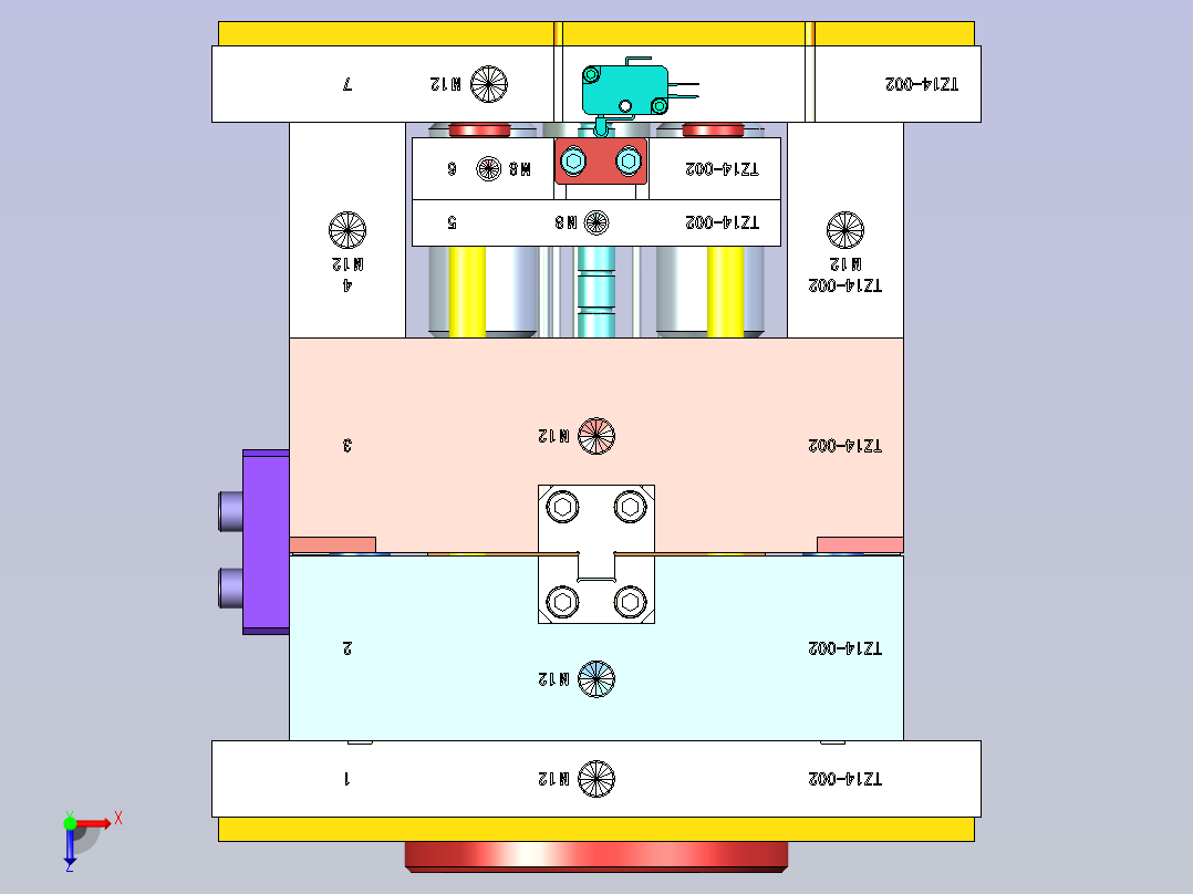 线束夹模具3D俯视图