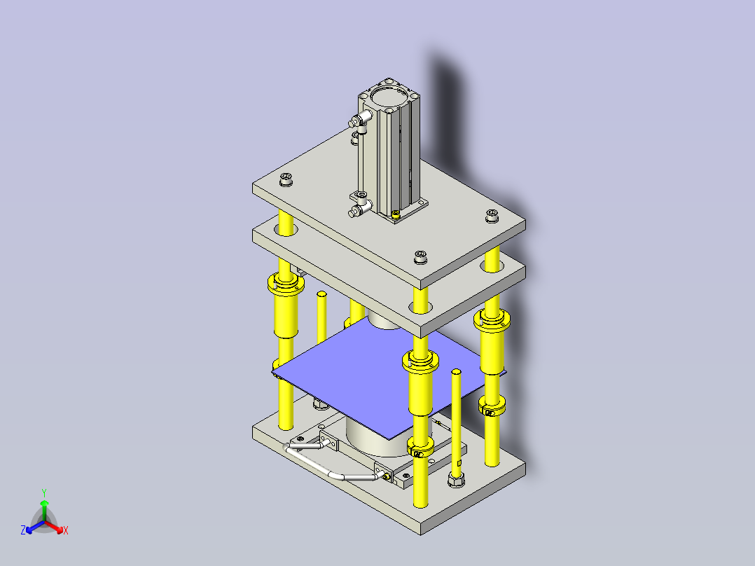 一种冲压成型机3D正等轴测图