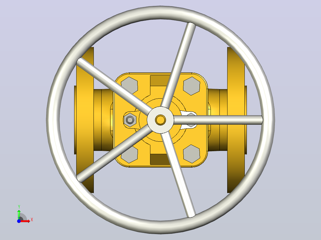 ASME B16.10闸阀法兰端RF-150级1 前视图