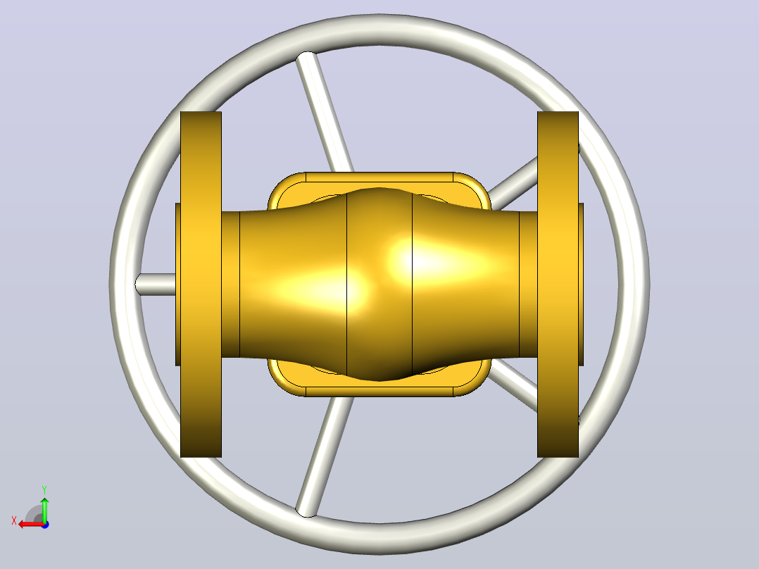 ASME B16.10闸阀法兰端RF-150级1 后视图