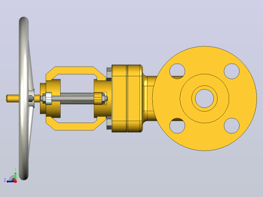 ASME B16.10闸阀法兰端RF-150级1 右视缩略图