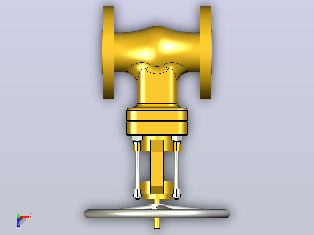 ASME B16.10闸阀法兰端RF-150级1 俯视图