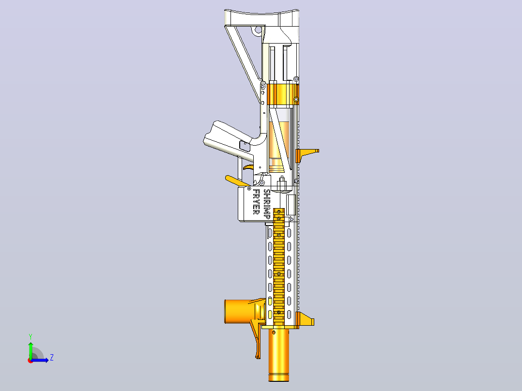 Shrimp Fryer Mk 1 - 高功率 Nerf 泡沫飞镖冲击波枪左视图