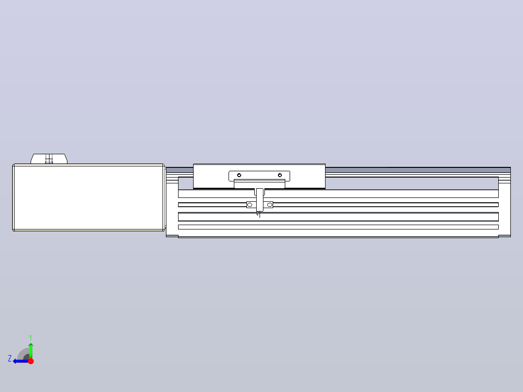皮带直线轴半封闭可选导轨TPA-HNB-120D-110-L100-MR-C-P40-N3右视图