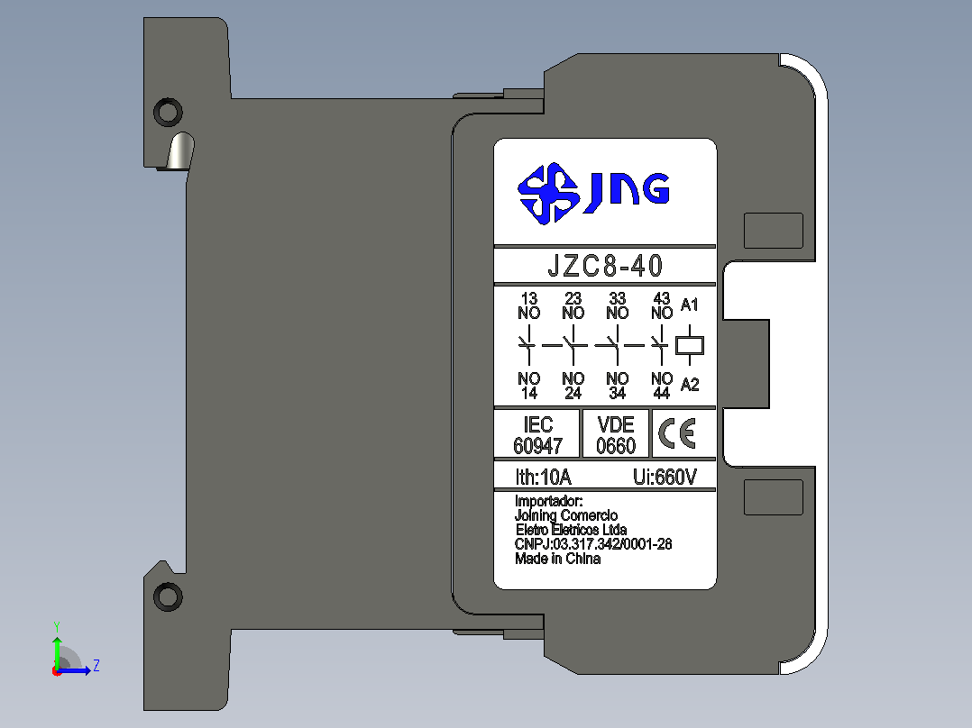 JZC8-40 - JNG接触器左视图