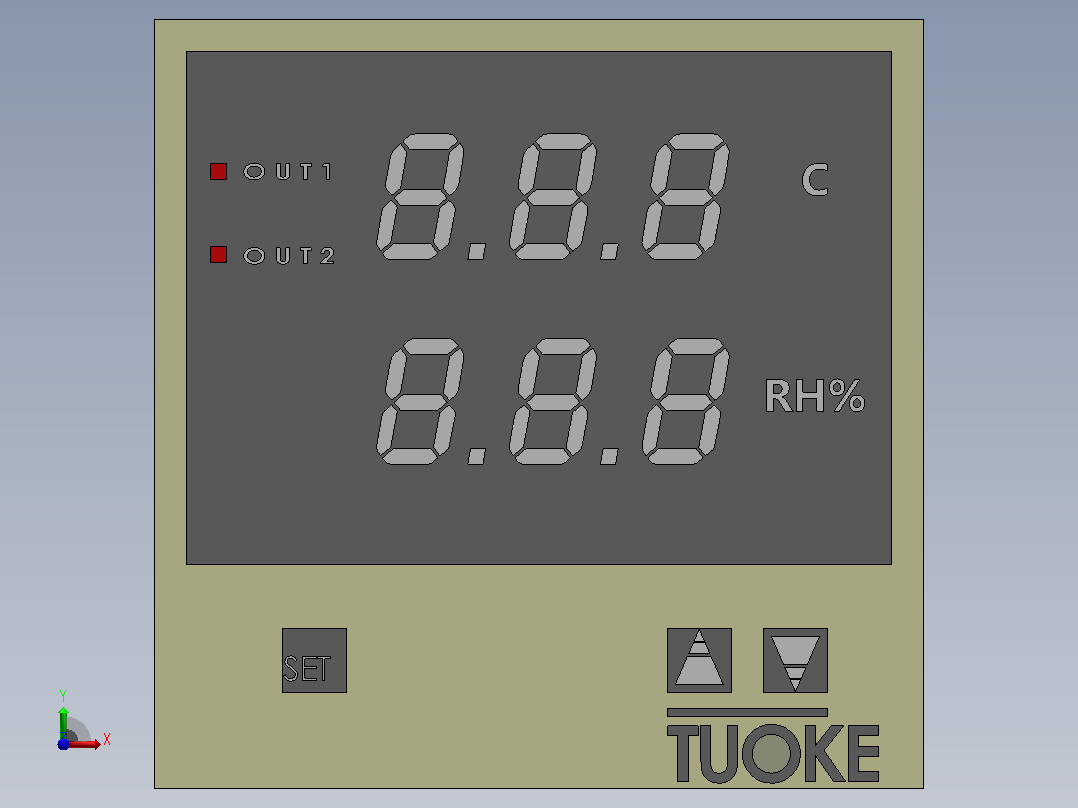 TE-KHT48智能双数显温湿度控制器[TE-KHT48]前视图