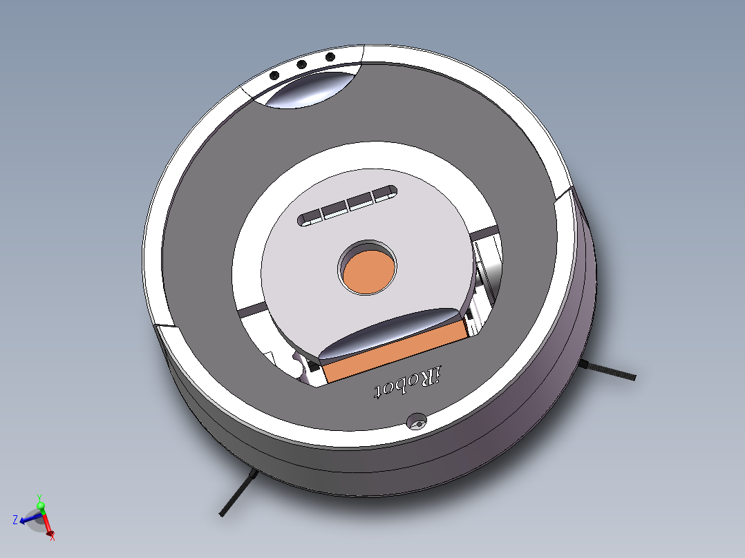 家庭扫地机器人3d图纸结构设计+CAD+说明SW 扫地机器人3D三维模型