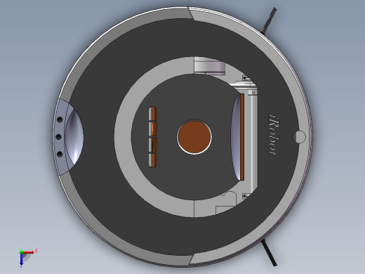 家庭扫地机器人3d图纸结构设计+CAD+说明SW 扫地机器人3D三维模型俯视缩略图