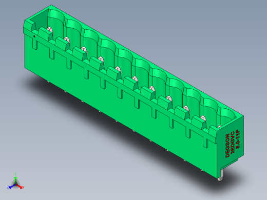 DEGSON 2EDG 系列 5.0mm 可插拔接线端子组-2EDGVC-5.0-11P-14-00AH正等轴测缩略图