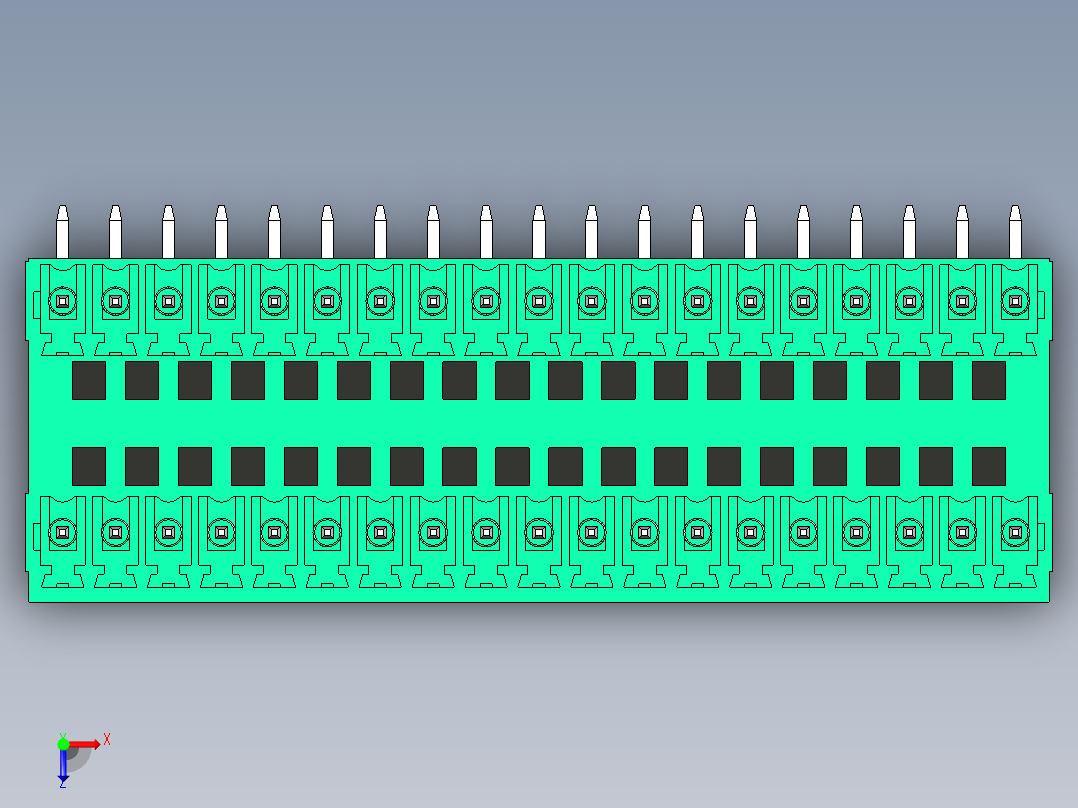 DEGSON 15EDG 系列 3.5mm 插拔式接线端子 FullPack-15EDGRH-3.5-38P-14-00AH俯视图